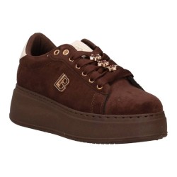 Laura Biagiotti 9820 Sneakers Donna Platform Stringate con Accessori Coffee