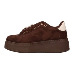 Laura Biagiotti 9820 Sneakers Donna Platform Stringate con Accessori Coffee 2