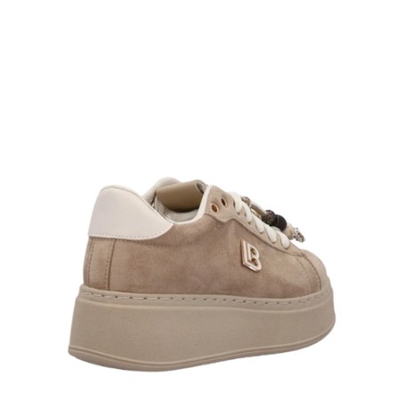 Laura Biagiotti 9821 Sneakers Donna Platform Stringate con Accessori Beige