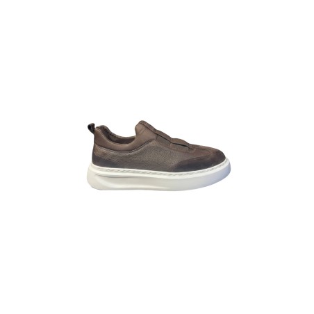 Paciotti 4US 0091 Sneaker Uomo Senza Lacci In Vera Pelle Dark Brown