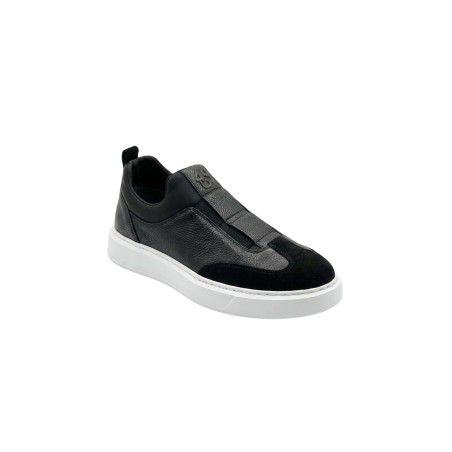Paciotti 4US 0091 Sneaker Uomo Senza Lacci In Vera Pelle Nero