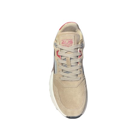 Paciotti 4US 25-439 Sneaker Uomo Stringate Scamosciate Sand Burgundy