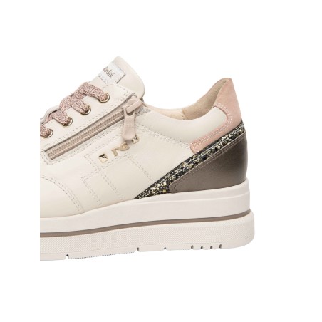 Nero Giardini VELVET I617360D Sneakers Donna Stringate Platform Con Zip Laterale Milk