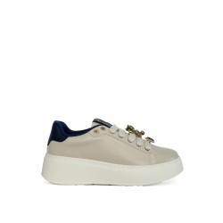 Gold & Gold GB1093-1 Sneakers Donna Stringate Con Accessorio Beige/Blu