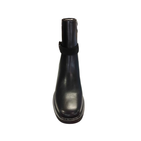 Gold & Gold GY507 Stivaletto Donna Tacco Medio Con Zip Laterale Nero