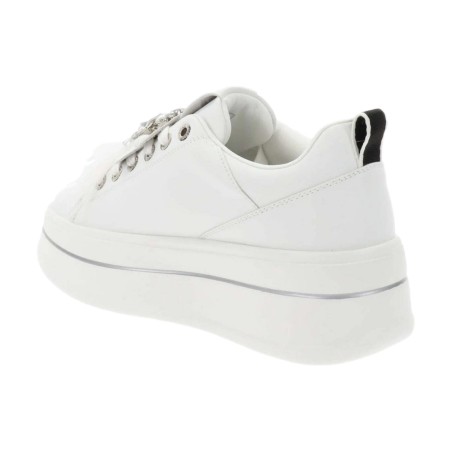 Gold & Gold GB987 Sneakers Donna Stringate Con Accessorio Platform Bianco