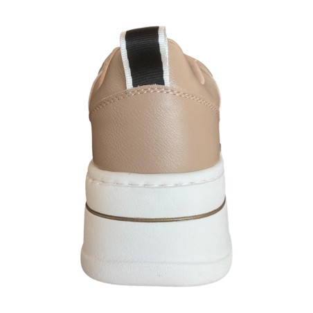 Gold & Gold GB987 Sneakers Donna Stringate Con Accessorio Platform Nude