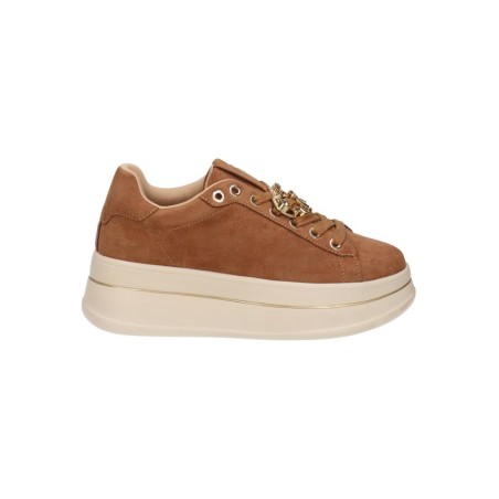 Gold & Gold GB989 Sneakers Donna Stringate Con Accessorio Camel