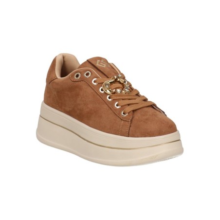 Gold & Gold GB989 Sneakers Donna Stringate Con Accessorio Camel
