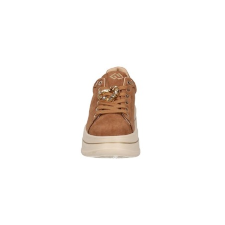 Gold & Gold GB989 Sneakers Donna Stringate Con Accessorio Camel