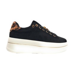 Gold & Gold GB989 Sneakers Donna Stringate Con Accessorio Nero
