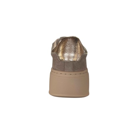 Gold & Gold GB1093-1 Sneakers Donna Stringate Con Accessorio Khaki