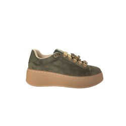 Gold & Gold GB1093-1 Sneakers Donna Stringate Con Accessorio Verde