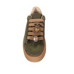 Gold & Gold GB1093-1 Sneakers Donna Stringate Con Accessorio Verde 2