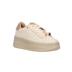 Gold & Gold GB1108 Sneakers Donna Stringate Con Accessorio Beige