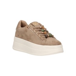 Gold & Gold GB1108 Sneakers Donna Stringate Con Accessorio Taupe