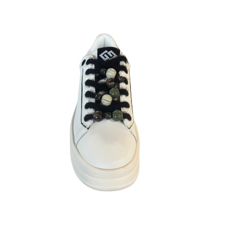 Gold & Gold GB1108 Sneakers Donna Stringate Con Accessorio Bianco