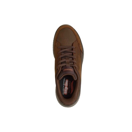 SKECHERS 205656 ARCH FIT CROSSER FELIX Sneakers Uomo Con Lacci Elastici Slip-Ins Dark Brown