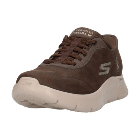 SKECHERS 216326 GO WALK FLEX Smooth Motion Sneakers Uomo Slip Ins Brown