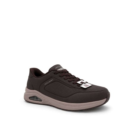 SKECHERS 183443 ARCH FIT UNO RELAXING ON AIR Sneakers Uomo Con Lacci Elastici Slip-Ins Cholocate
