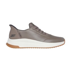 SKECHERS 118424 BOBS SQUAD 4  DIRECT STEP Sneakers Uomo Con Lacci Elastici Slip-Ins Taupe