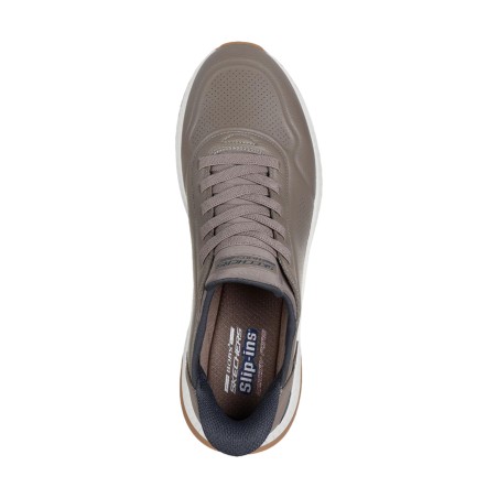 SKECHERS 118424 BOBS SQUAD 4  DIRECT STEP Sneakers Uomo Con Lacci Elastici Slip-Ins Taupe