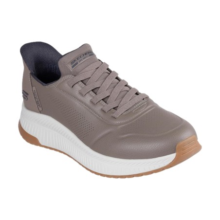 SKECHERS 118424 BOBS SQUAD 4  DIRECT STEP Sneakers Uomo Con Lacci Elastici Slip-Ins Taupe