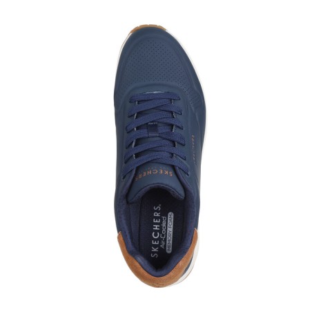 SKECHERS 183004 UNO SUITED ON AIR Sneakers Uomo Stringate Navy