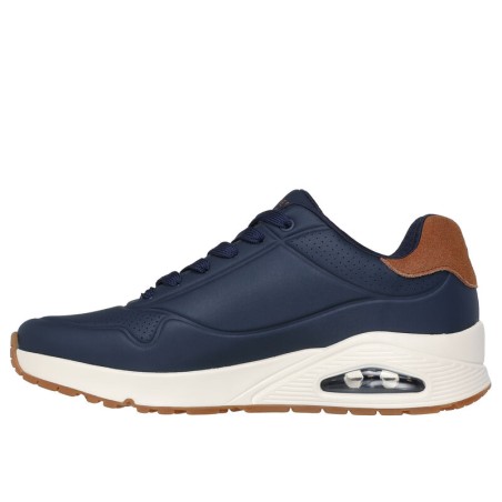 SKECHERS 183004 UNO SUITED ON AIR Sneakers Uomo Stringate Navy