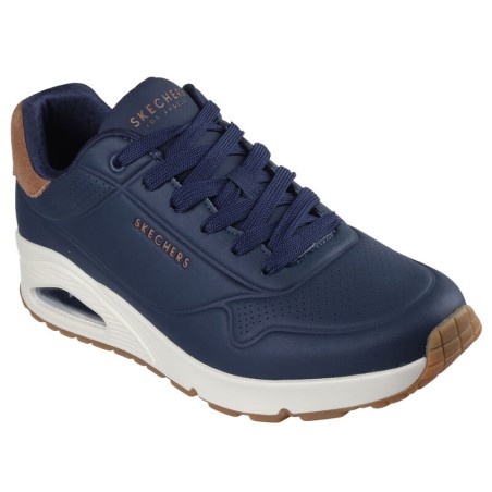 SKECHERS 183004 UNO SUITED ON AIR Sneakers Uomo Stringate Navy