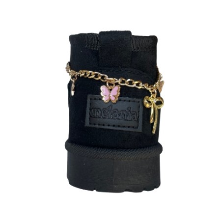 Melania MS 65091 Stivaletti Mammut Bambina Con Catenella e Accessori Nero