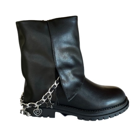 Melania MS 65063 Stivaletti Bambina Con Zip e Catenella con Accessori Nero