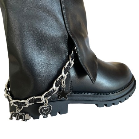 Melania MS 65063 Stivaletti Bambina Con Zip e Catenella con Accessori Nero