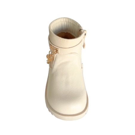 Melania MS 65081 Stivaletti Bambina Con Zip e Catenella Off White