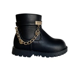 Melania MS 65081 Stivaletti Bambina Con Zip e Catenella Nero