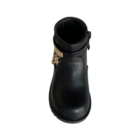Melania MS 65081 Stivaletti Bambina Con Zip e Catenella Nero
