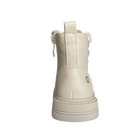 Melania MS 65052 Stivaletti Anfibi Bambina Stringati con Zip e Accessori Off White