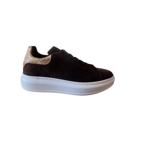Alviero Martini 1a Classe Z U213 407H Sneakers Uomo Stringate Camoscio Dark Brown