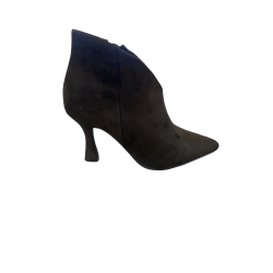 Gold & Gold GD841 Scarpe Donna Stivaletti Tronchetti Tacco Medio Scamosciati Caffè