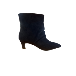 Gold & Gold GD377 Scarpe Donna Stivaletti Tronchetti Tacco Medio Scamosciato Nero