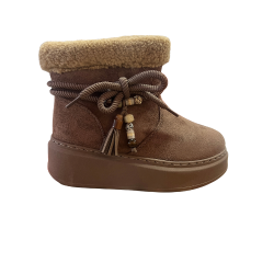 Gold & Gold FR03 Stivaletto Donna Con Pelliccia e Accessori Khaki