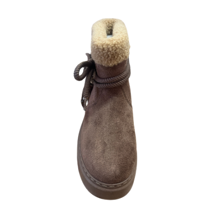 Gold & Gold FR03 Stivaletto Donna Con Pelliccia e Accessori Khaki
