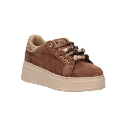 Gold & Gold FR01 Sneakers Donna Stringate Con Accessorio Khaki