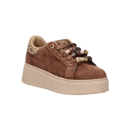 Gold & Gold FR01 Sneakers Donna Stringate Con Accessorio Khaki
