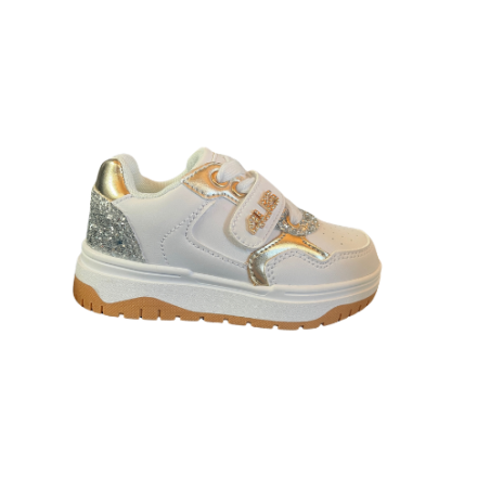 Paciotti 4US K251923 Sneakers Bambina Stringate Con Strappo White Gold