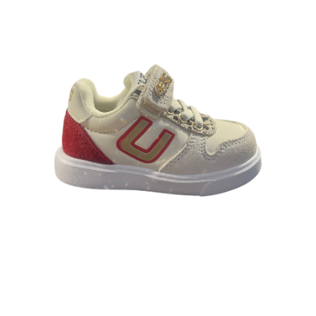 Paciotti 4US K252036 Sneakers Bambina Con Lacci Elastici E Strappo Beige Red