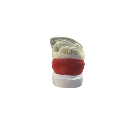 Paciotti 4US K252036 Sneakers Bambina Con Lacci Elastici E Strappo Beige Red