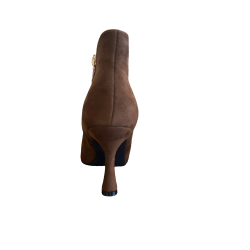 Gold & Gold GD841 Scarpe Donna Stivaletti Tronchetti Tacco Medio Scamosciati Camel 2
