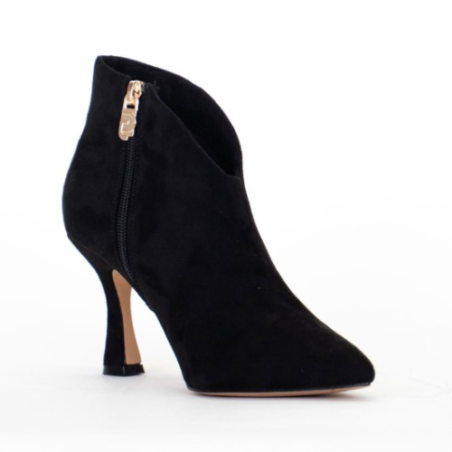 Gold & Gold GD841 Scarpe Donna Stivaletti Tronchetti Tacco Medio Scamosciato Nero