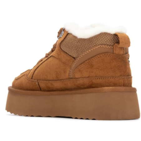 XTI 144338 Sneakers Stivaletto Donna Stringate Camel